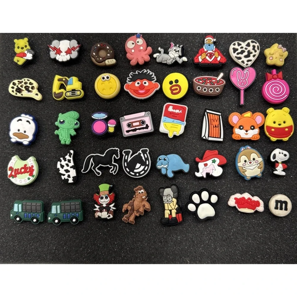 Large 130+ Croc Button Charm Lot Pokémon Hello Kitty Simpsons‎ & More